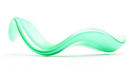 Isolated Abstract Green Curve on White Background