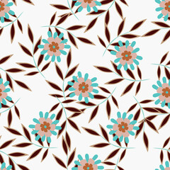 Beautiful pattern with flowers and leaf