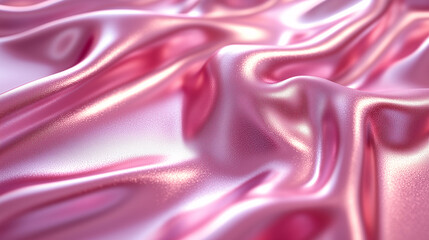 A pink fabric with a shiny, glittery texture