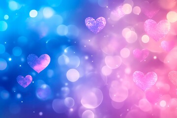 An abstract Valentine's Day background filled with swirling hearts in vibrant reds and pinks, evoking love and romance in a dreamy design.