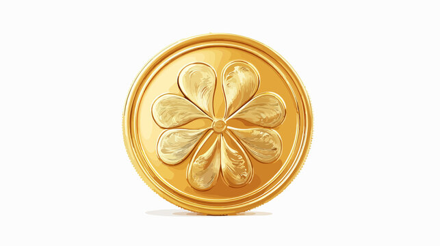 Wide Angle Centered Saint Patrick's Day Clover Coin Image