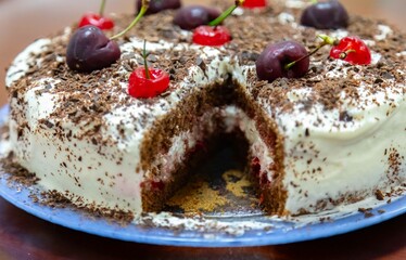 The most traditional rustic black forest pie