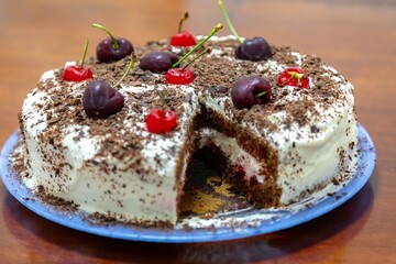 The most traditional rustic black forest pie
