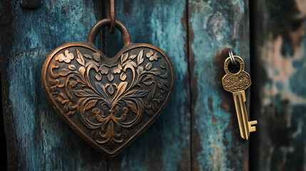 Heart Lock with Key, Valentine's Day Gift, Happy Valentine's Day
