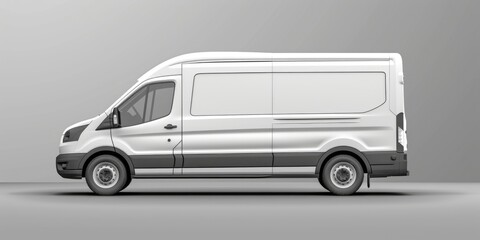 Three-wheeled delivery van parked sideways. Designed for efficient cargo transportation.