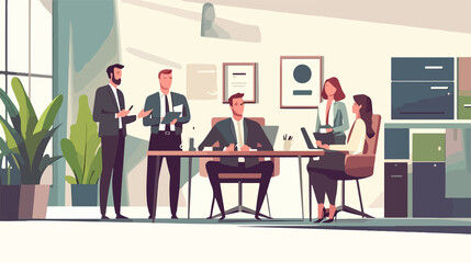 Professional Corporate Business Team Meeting with Manager to Discuss Business Strategy