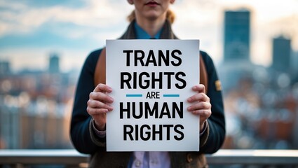 Poster Supporting Trans Rights in Urban Setting