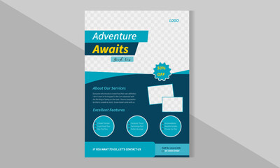 simple creative travel flyer design template a4 size holiday book