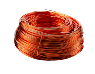 copper cable isolated on transparent background