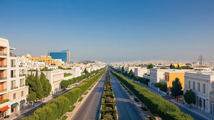Fototapeta premium stunning Rothschild Boulevard Tel Aviv Israel sunny summer day