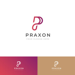 Sleek and Modern P Letter Monogram Logo Design Template for Professional Branding | Fully Editable