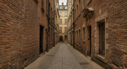 Fototapeta premium Charming Cobblestone Alleyway in Historic European City