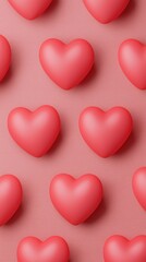 Valentine's Day Pink Hearts Pattern Love Background Romantic Texture Valentines Day