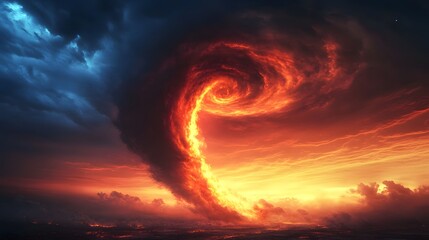A Mesmerizing Glowing Tornado of Vibrant Colors Spiraling Out of Control in a Dynamic Cosmic Display