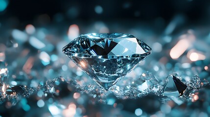 The Struggle of Perfectionism: A Luminous Diamond Over Broken Reflections of Dreams