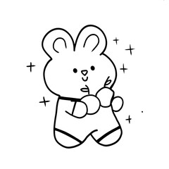 rabbit illustration. for icon or sticker.