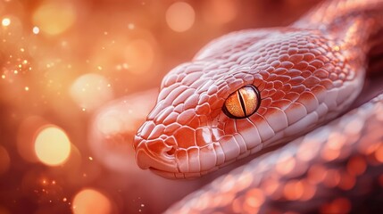 Fototapeta premium Happy chinese new year 2025, the year of the snake on red and gold bokeh lights background.
