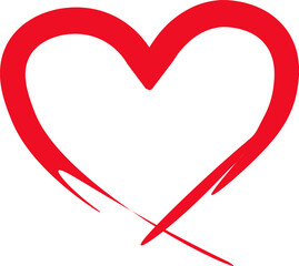 Hand drawn red heart symbol representing love, affection, romance, passion, and positive emotions, perfect for Valentine s Day or any loving occasion