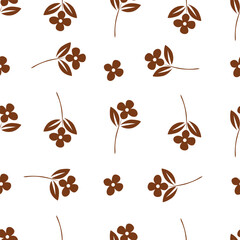 Vintage seamless floral pattern. A game-style background of small pastel-colored flowers. white flowers and leaves scattered on a blue background. Stock vector for printing on surfaces and web design