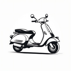 retro scooter isolated on white