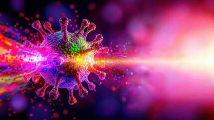 Microscopic Virus Vivid Colors Infectious Disease Medical Research 3D Render