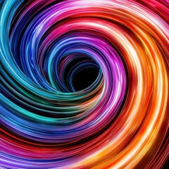Abstract Colorful Swirling Vortex Spiral Design Rainbow Hues Energy Motion Background