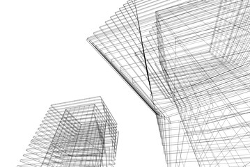 Abstract 3d architecture, vector background