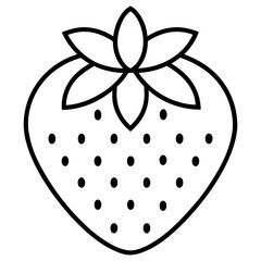 a simple line icon of strawberry