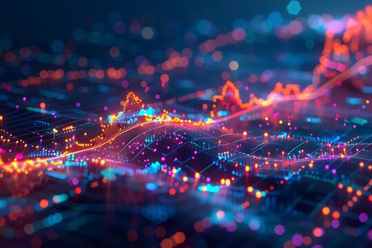 A scatter plot depicting a strong positive correlation between stock prices and trading volume, highlighting increased investor interest.