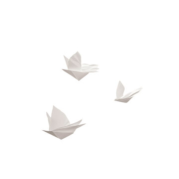 White paper gently flying on a clear transparent background, showing simplicity and a peaceful look for everyday or professional ideas