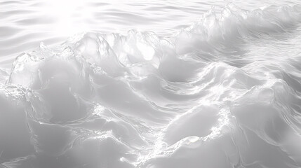 The image is of a large body of water with white foam and waves