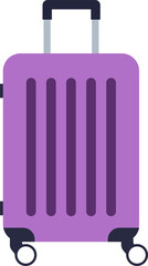 Stylish purple rolling suitcase with a retractable handle and wheels, ideal for travel and business trips, ensuring easy portability and a fashionable statement on any journey