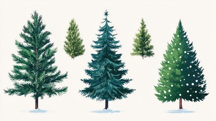 Obraz premium Stylized Festive Tree. Flat Illustration Celebrating Christmas and New Year in a Colorful Winter Setting