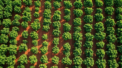 Aerial perspective on eco friendly farming methods boosting crop yields and economic viability