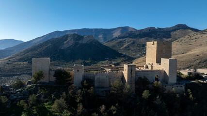 Obraz premium Vistas del bonito castillo de Santa Catalina en la provincia de Jaén, España