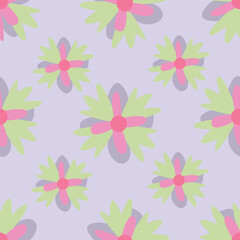 Beautiful pattern with flowers and leaf. Floral vector illustration.