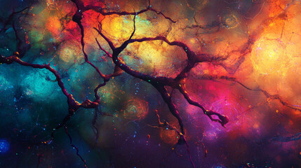 "Stock photo of an abstract neural network technology background."

