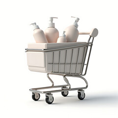 shopping cart with cosmetics