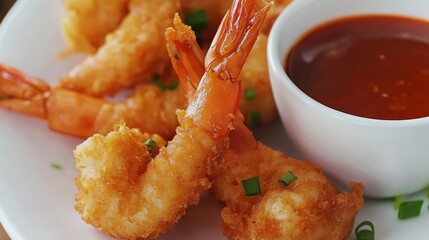 Shrimp Spring Rolls on a Plate with Sauce