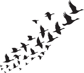 Majestic Silhouette of Birds in Flight A Stunning Vector Illustration
