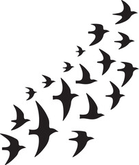 Elegant Flock of Birds Silhouette Illustration Design