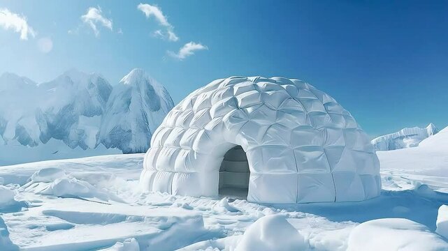 an igloo  in  the snow