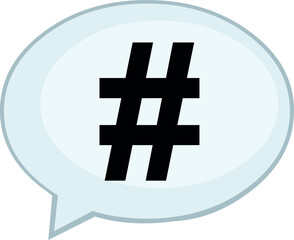 vector illustration icon speech bubble and hashtag, in trending topic concept