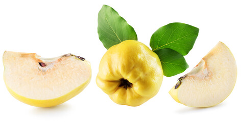 set of quinces isolated on a white background