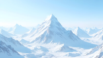 Snow-Capped Mountain Peak Under Clear Sky