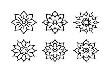 Set of Icons mandala art vector pattern