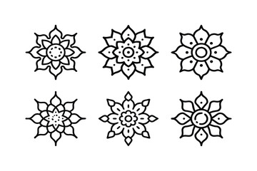 Set of Icons mandala art vector pattern