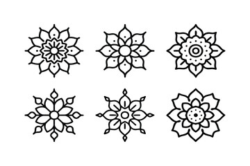 Set of Icons mandala art vector pattern