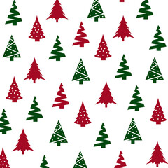 Red & Green Christmas Tree Pattern