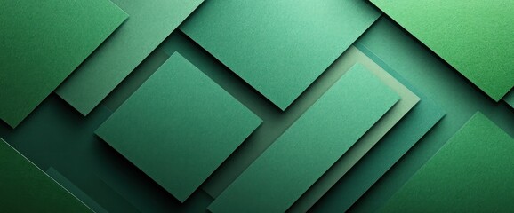 Abstract green geometric shapes overlapping creating a modern design.